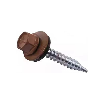 Кровельный саморез Bohrer ПРОМ 4.8x51, RAL 8017 шоколад, 4000 шт. SKRAL-4.8х51RAL8017