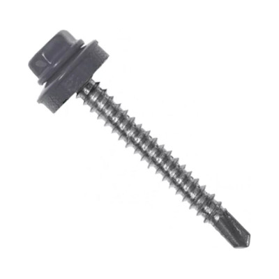 Кровельный саморез Bohrer ПРОМ 4.8x70, RAL 7024 серый графит, 3000 шт. SKRAL-4.8х70RAL7024