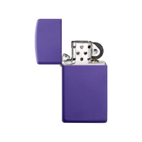 Зажигалка Zippo Slim с покрытием Purple Matte, латунь/сталь, фиолетовая, матовая, 29x10x60 мм 1637