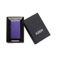 Зажигалка Zippo Slim с покрытием Purple Matte, латунь/сталь, фиолетовая, матовая, 29x10x60 мм 1637