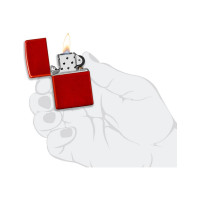 Зажигалка Zippo Classic с покрытием Metallic Red, латунь/сталь, красная, матовая, 38x13x57 мм 49475