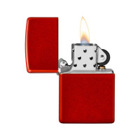 Зажигалка Zippo Classic с покрытием Metallic Red, латунь/сталь, красная, матовая, 38x13x57 мм 49475