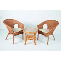 Комплект для отдыха Vinotti 2 кресла, стол 02/08 Коньяк