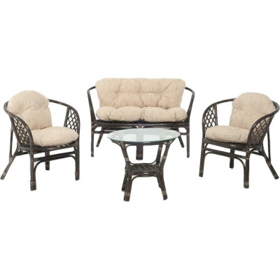 Комплект для отдыха Vinotti Багамы 01/16 NEW Темный коньяк подушки рогожка