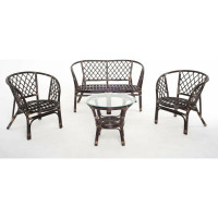 Комплект для отдыха Vinotti Багамы 01/16 NEW Темный коньяк подушки рогожка