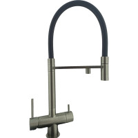 Смеситель для кухни OUTE из латуни, сатин/черный T61203BY