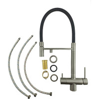 Смеситель для кухни OUTE из латуни, сатин/черный T61203BY