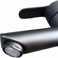 Смеситель для раковины OUTE черный цвет, высота 162 мм, нержавеющая сталь SUS 304 T40101H