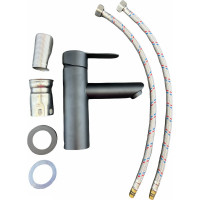 Смеситель для раковины OUTE черный цвет, высота 162 мм, нержавеющая сталь SUS 304 T40101H