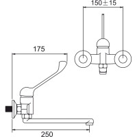 Смеситель для кухни Gota Rocio Medical хирургически, пристенный F-25 см, d35 1/10 219810-GOTA