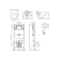 Инсталляция с клавишей, с подвесным унитазом AM.PM Pro L белый Gem FlashClean IS49001.901700