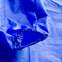 Дождевик-плащ на кнопках MasterProf, утяжка на капюшоне в мешочке, синий, PEVA ДС.071532