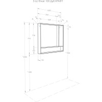 Зеркальный шкаф AQUATON Флай 100 белый, дуб крафт 1A237802FAX10