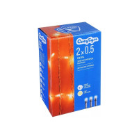 Электрическая гирлянда Сноубум бахрома 96LED шампань 2x0.5м 16LED мерцание 16 нитей 220В 351-492