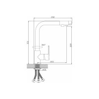 Смеситель для кухни Diadonna с высоким изливом, с выходом для питьевой воды D80-444107