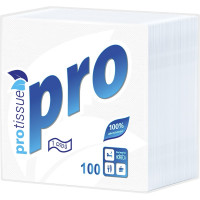 Салфетка бумажная Protissue, белая, 24x24 см, 100 листов, С-184