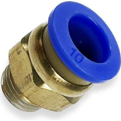 Фитинг цанговый прямой металлический 10 мм, наружная резьба 1/4" ARMA CF M1/4-10