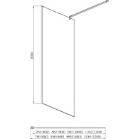 Душевая перегодка Aquatek AQ NAR 6310-100 Walk in с держателем, 1000x2000 мм, профиль хром, прозрачное стекло 00000124171