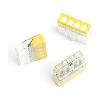 Монтажная 4-проводная клемма STEKKER с пастой для 1-жильного проводника, ld2273-244, 39943