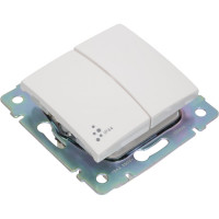 Переключатель Legrand двухклавишный IP44 Legrand Valena 10А 250В схема 6/2 безвинтовые зажимы белый 770098