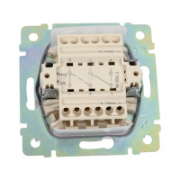 Переключатель Legrand двухклавишный IP44 Legrand Valena 10А 250В схема 6/2 безвинтовые зажимы белый 770098