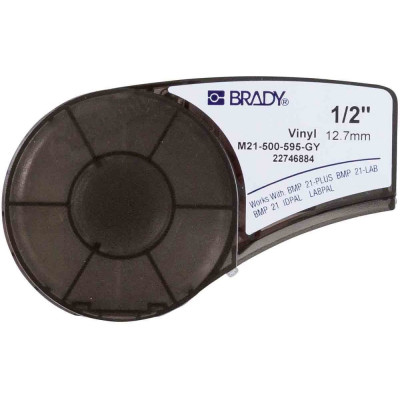Лента 12.7мм/6.4м винил, черный на сером Brady M21-500-595-GY brd139739