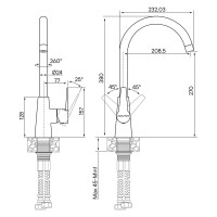 Смеситель для кухни Paulmark Holstein, бронза, Ho212065-BR