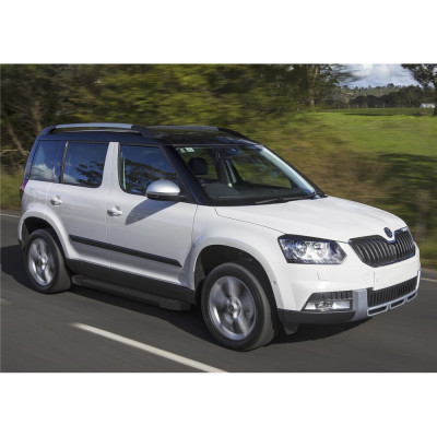 Пороги "Black" Rival для Skoda Yeti 2009-2018, 173 см, 2 шт., алюминий, F173ALB.5101.1