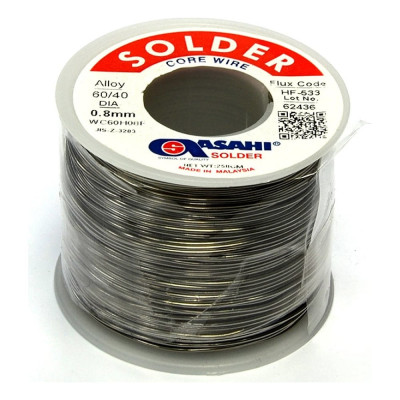 Припой (0.8 мм, 0.25 кг, Sn60/Pb40, HF533 флюс RMA) ASAHI 00-00000301