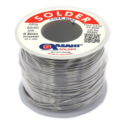 Припой (0.8 мм, 0.25 кг, Sn60/Pb40, FC5000 флюс RMA) ASAHI 00-00000065