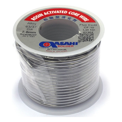Припой (2 мм, 0.25 кг, Sn63/Pb37, CF10 флюс RA) ASAHI 00-00001194