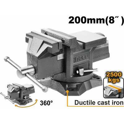 Поворотные тиски с наковальней INGCO 200мм HBV088
