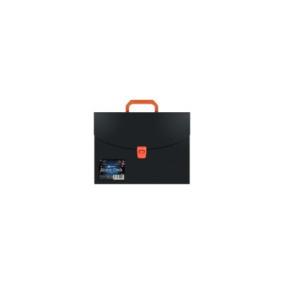 Портфель Бюрократ Black Opal BLPP01OR 1 отделение, A4, пластик, 0.7 мм, черный/оранжевый, 14 шт в упаковке 1481690