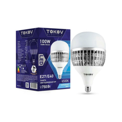 Светодиодная лампа TOKOV ELECTRIC 100Вт HP 6500К E40/Е27 176-264В TKE-HP-E40/E27-100-6,5K
