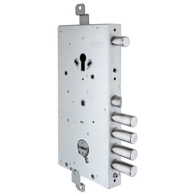 Врезной двухсистемный замок MOTTURA 54.J916M-S My Key левый, перекодировка с торца, ключ 60 мм, без накладок 41025