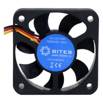 Вентилятор 5bites 50x50x10мм подшипник скольжения 5500rpm 28.7 дБ, 3pin FB5010S-12H3