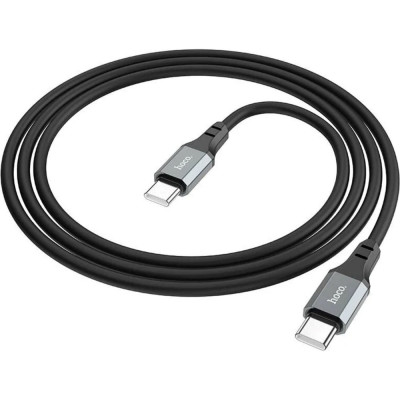 Usb-c кабель Hoco x86 spear type-c, 3а, pd60w, 1м, силикон (черный) 0L-00057058