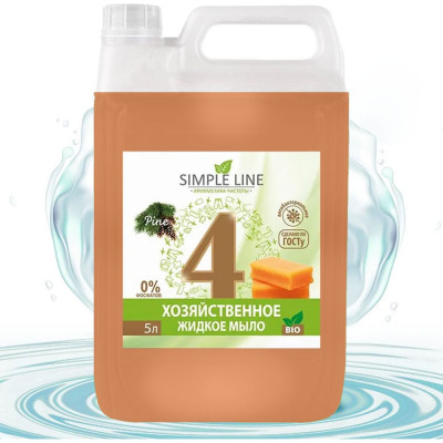 Антибактериальное хозяйственное мыло SIMPLE LINE 4 Needles, 5л 20400005