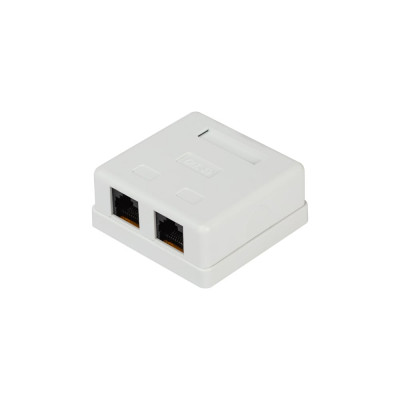 Компьютерная розетка ЭРА RJ45 категория 5е неэкранированная, 2 порта, упаковка 30 шт. Б0056902