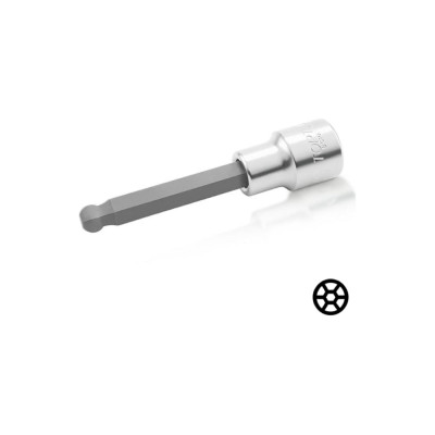 Головка торцевая с шестигранной вставкой, с шаром HEX 8 мм, L=100 мм, 1/2"DR TOPTUL BCPA1608
