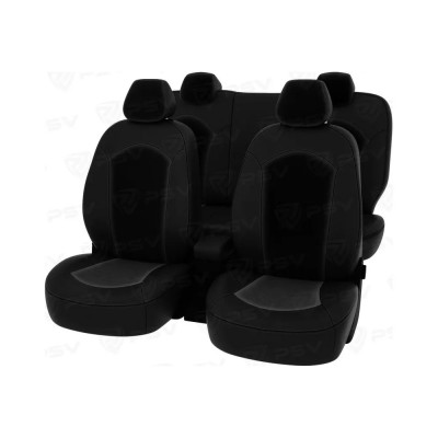 Чехлы PSV Hyundai Solaris II Kia Rio IV 2017 седан Comfort Prestige черная экокожа черный велюр 136409