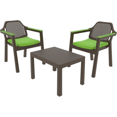 Набор мебели Архимед EASY COMFORT color 2 кресла, стол, венге/зеленый Р6033ВЗ