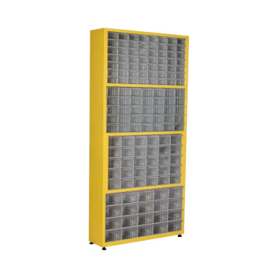 Шкаф Sembol Plastik TMD7 желтый, комплект/141 ящик, 920x235x1960 мм 20151