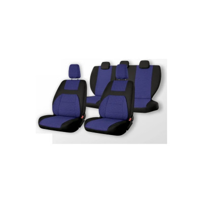 Чехлы на сиденья DEFLY Lada Granta, 2011-2018, дополнительная боковая поддержка, задний ряд 60/40, жаккард черный/синий V016-D4