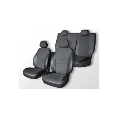 Чехлы на сиденья DEFLY Renault Duster, 2010-2015, задний ряд 60/40, экокожа черная/жаккард Rn5-2C