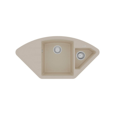 Мойка кухонная из кварцгранита Lemark IRKANA 980 бежевый, комплектация: крепеж, сливная арматура с переливом в комплекте 9910044