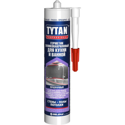 Герметик силиконакриловый для кухни и ванной TYTAN PROFESSIONAL белый, 280 мл 245341