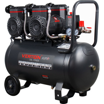 Компрессор безмасляный Verton Air AC-50/540 230/50В/Гц,б/масл. 540 л/мин,V50л,макс.дав.8 бар,мощн.3 кВт,част.вращ.двиг.2850об/мин,рапид/) 01.14019.21267