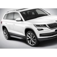 Алюминиевые порог Rival Silver для Skoda Kodiaq II 2017-н.в., 180 см, 2 шт., F180AL.5102.2