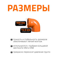 Отвод Ostendorf наружной канализации 500 мм, 87 градусов 227240